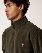 AMBOISE Sweat zippé col montant — Vert olive foncé — vue 4