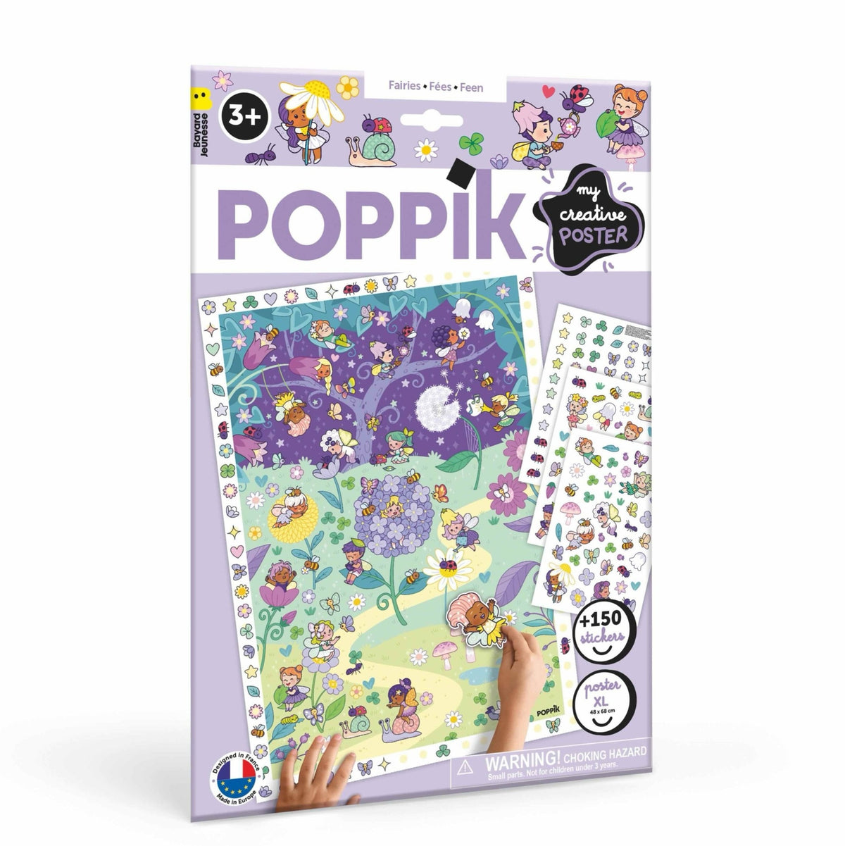 Poster créatif Poppik Les fées — pochette avec 150 stickers | Appart 17 Bruxelles