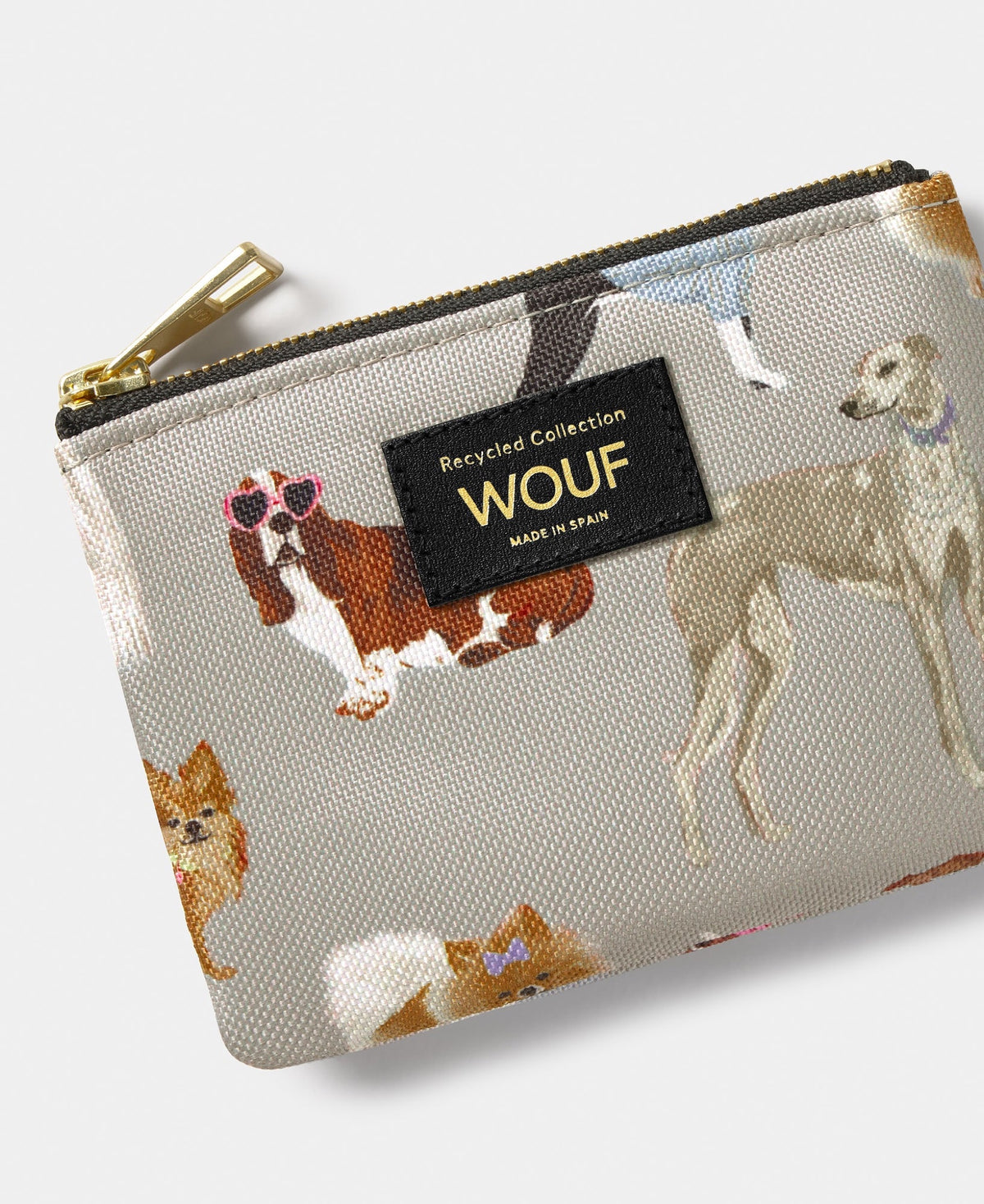 Petite pochette zippée en polyester recyclé — Wouf — Puppy — détail 2 | Appart 17 Bruxelles
