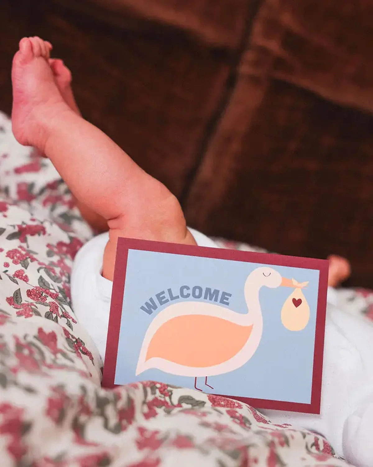 Carte de naissance Welcome Baby cigogne — Ma Petite Vie — Welcome Baby cigogne — autre vue 2 | Appart 17 Bruxelles