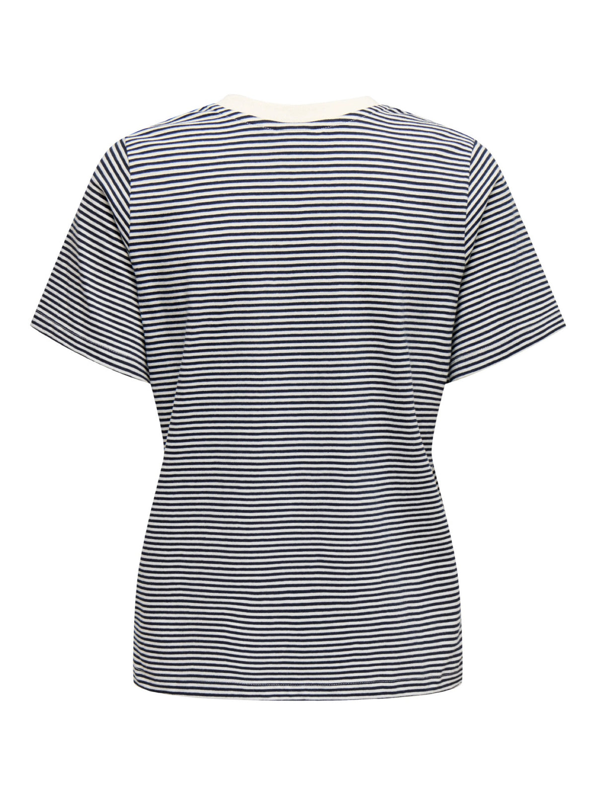 JDYPISA T-shirt col rond en coton bio à imprimé — JDY — Cloud Dancer / Sky Captain Stripes — packshot dos | Appart 17 Bruxelles