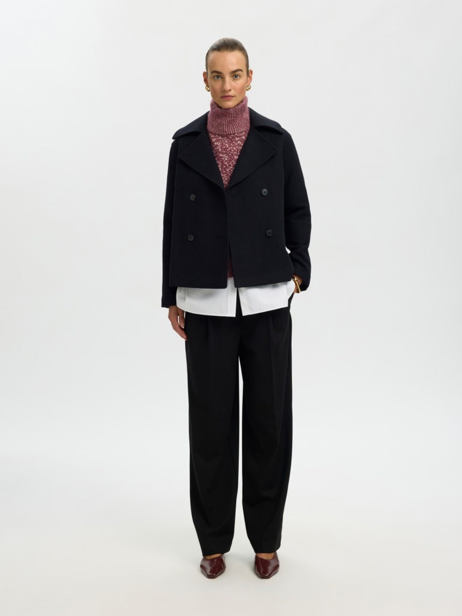 SLWLULU Pull col montant — Tawny Port Birch — vue 6