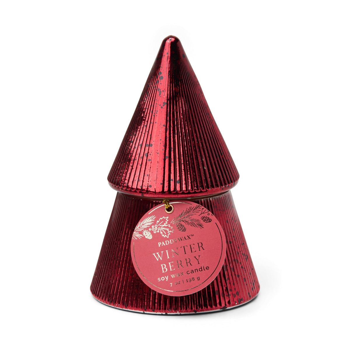 Paddywax Bougie sapin de Noël en verre mercurisé rouge 198 g — Paddywax — Winter Berry — packshot | Appart 17 Bruxelles