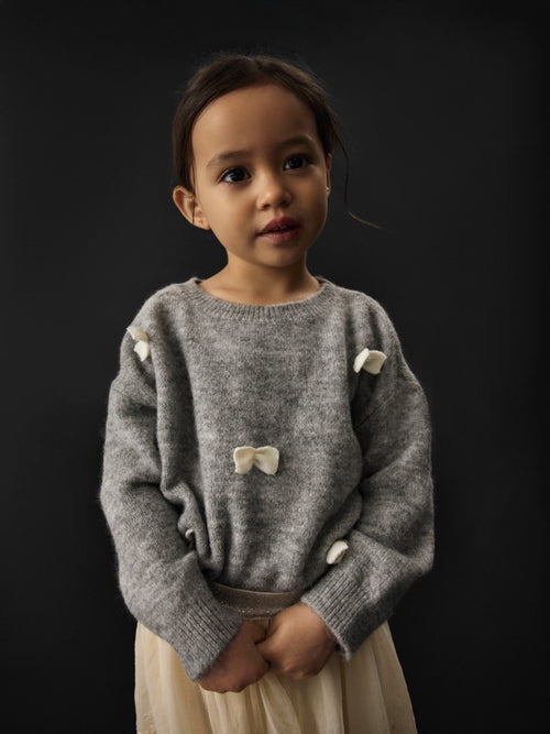 NMFRAVI Pull duveteux à petits nœuds fille — 2 coloris