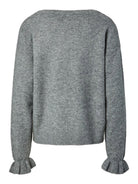 PCSALLY Cardigan réversible à nouer et poignets volantés — Pieces — Medium Grey Melange — packshot 8 | Appart 17 Bruxelles