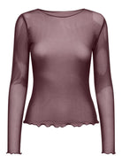 JDYELSA Top en mesh manches longues — Huckleberry