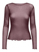 JDYELSA Top en mesh manches longues — Huckleberry