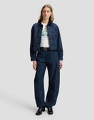 CROPPED CHORE Veste courte en denim à manches ballon — Lee — Hickory Rinse — porté, tenue complète 2 | Appart 17 Bruxelles