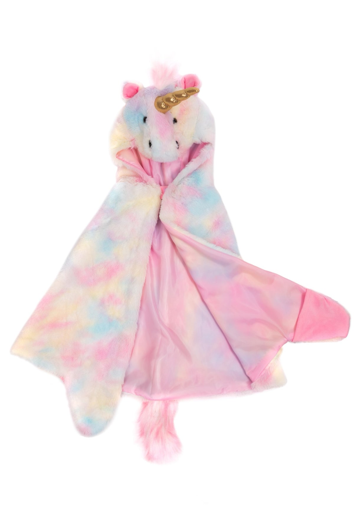 Cape licorne arc-en-ciel à capuche, fausse fourrure — Great Pretenders — Arc-en-ciel — packshot | Appart 17 Bruxelles