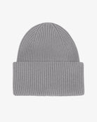 Colorful Standard Merino Wool Hat Bonnet côtelé à large revers laine mérinos — Colorful Standard — Heather Grey — packshot 5 | Appart 17 Bruxelles