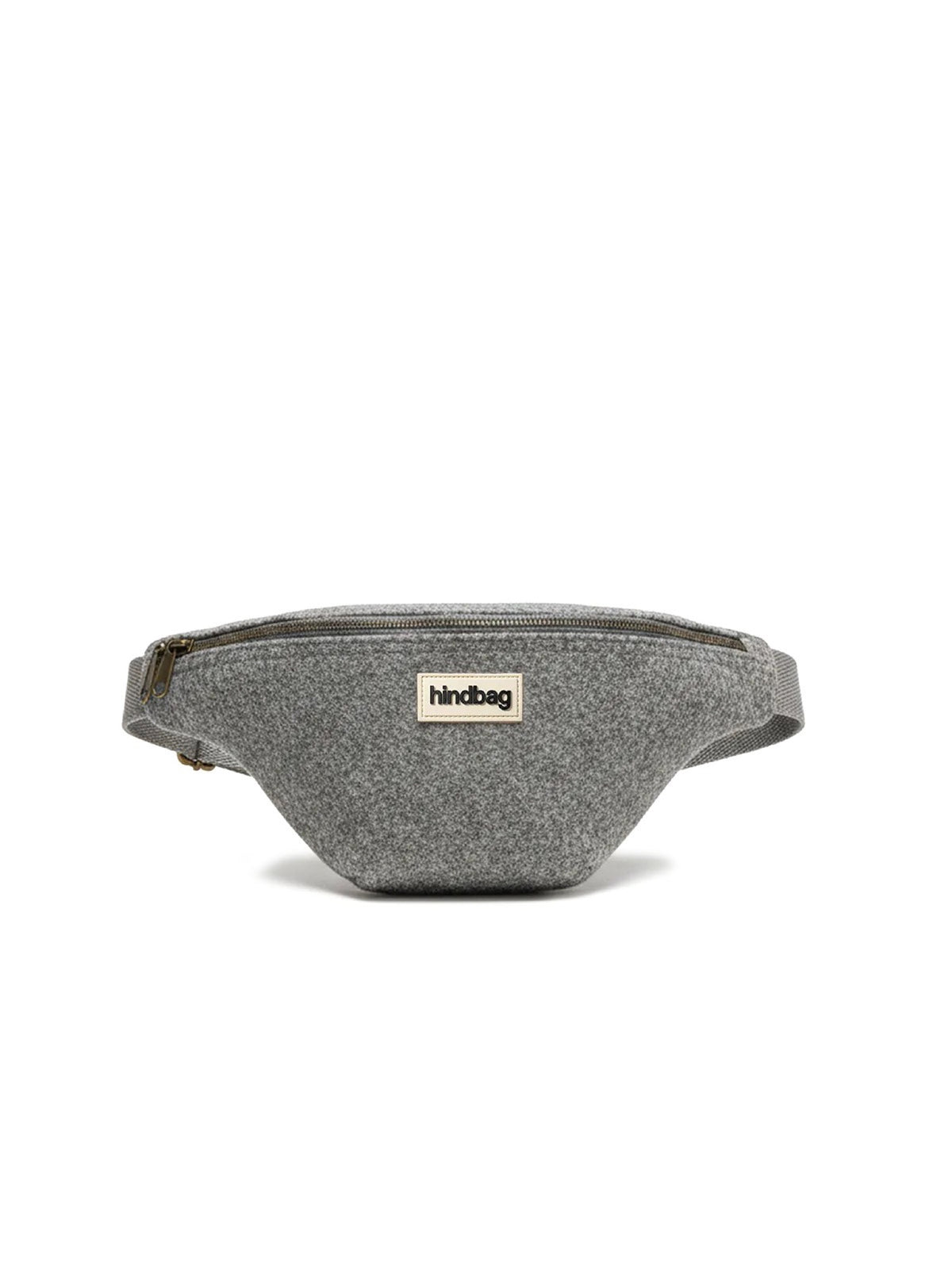Hindbag Olivia Sac banane d'hiver, tartan ou effet laine — Hindbag — Effet laine granite — packshot 2 | Appart 17 Bruxelles