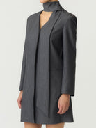 YASINVA Robe courte à foulard — Gris chiné — vue 6