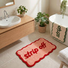 Tapis de bain « Strip Off » festonné — Crème & vert — vue 2, Crème & vert | Appart 17