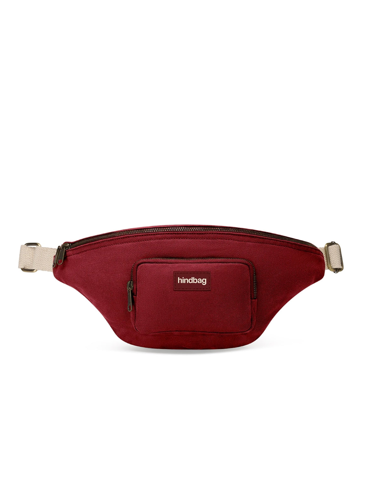 Hindbag Sofia Sac banane XL en coton bio, 2 poches zippées — Hindbag — Bordeaux — packshot 3 | Appart 17 Bruxelles