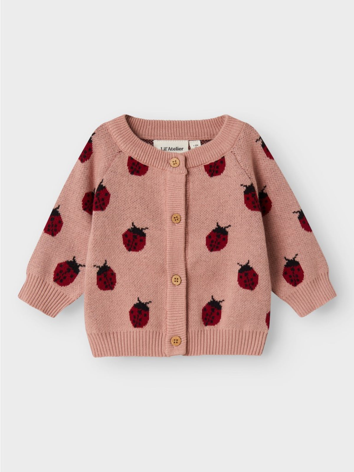 NBFLULIO Gilet en maille à coccinelles bébé fille — Lil' Atelier — Misty Rose — autre vue 5 | Appart 17 Bruxelles
