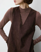 Anaya Robe chasuble en suédine — Chocolat — vue 4
