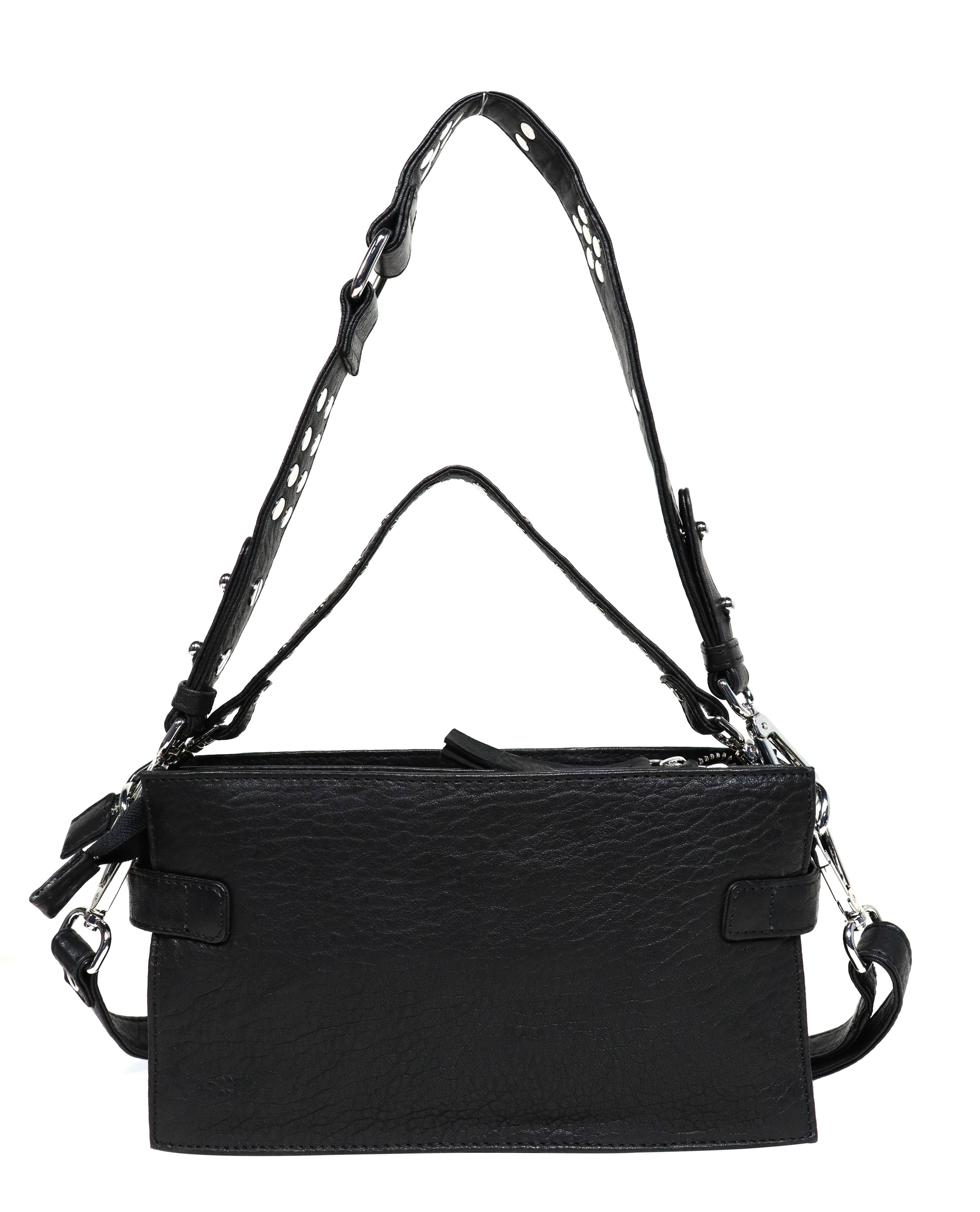 ROCK MAMA - Sac à bandoulière et à bandoulière en cuir noir à bulles — Neuville — Cardigans & Gilets — Appart17 — vue 4