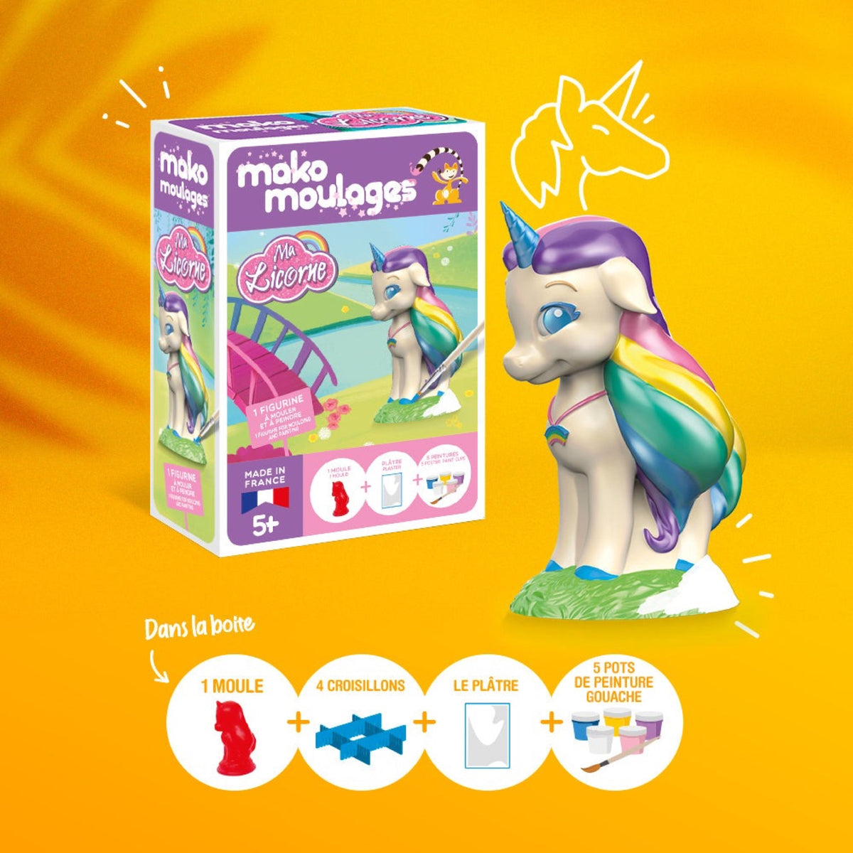 Kit de moulage Ma Licorne en boîte unitaire — mako moulages — Licorne Arc-en-ciel — autre vue 2 | Appart 17 Bruxelles