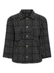 JDYDORIT Gilet-veste en maille jacquard effet tweed, manches 3/4 — JDY — Black Checks — packshot | Appart 17 Bruxelles