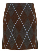 VIARGYLE Jupe courte en maille jacquard argyle — VILA — Dark Grey Melange — packshot 6 | Appart 17 Bruxelles