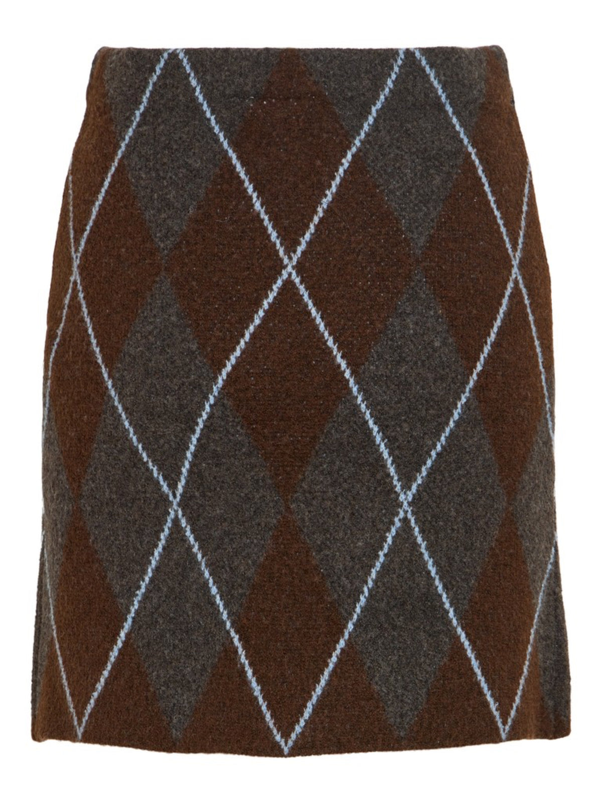 VIARGYLE Jupe courte en maille jacquard argyle — VILA — Dark Grey Melange — packshot 6 | Appart 17 Bruxelles