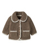 NBFLAJO Veste teddy à bordure brodée bébé fille — Lil' Atelier — Shitake — vue de face | Appart 17 Bruxelles