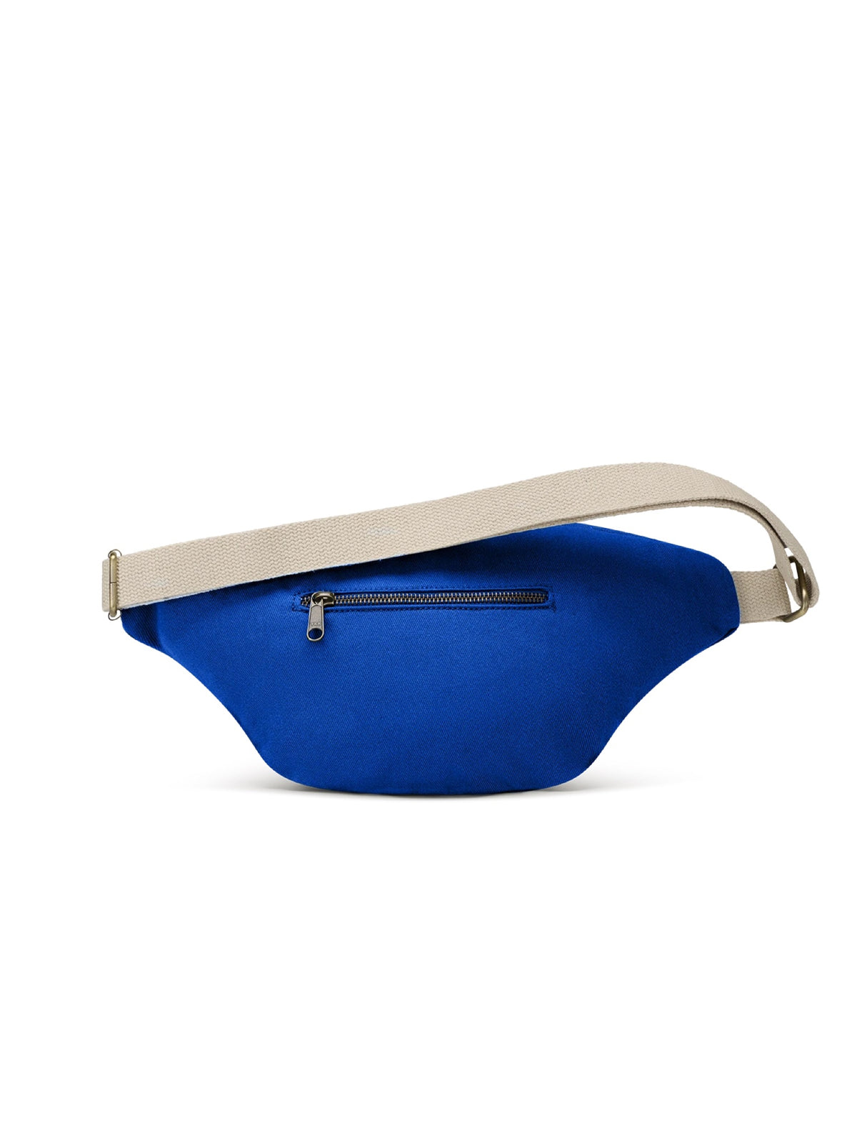 Hindbag Sofia Sac banane XL en coton bio, 2 poches zippées — Hindbag — Bleu électrique — packshot, vue de dos 5 | Appart 17 Bruxelles