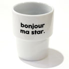 Félicie Aussi Gobelet « Bonjour ma star » en porcelaine — Felicie Aussi — Bonjour ma star — photo produit | Appart 17 Bruxelles