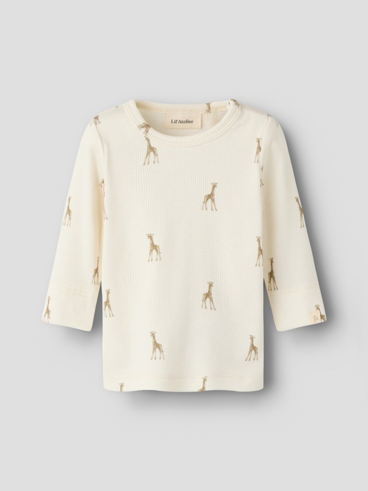 NBNGAVO T-shirt à girafes bébé — Lil' Atelier — Turtledove Giraffe — autre vue 2 | Appart 17 Bruxelles