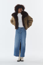 BELINA Blouson à col fausse fourrure — Taupe — vue 5