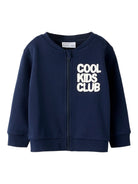 NMMNEIL Gilet sweat zippé « Cool Kids Club » garçon — name it — Navy Blazer — vue de face | Appart 17 Bruxelles