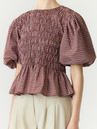 YASVINA Top smocké à carreaux — Huckleberry Checks — vue 5