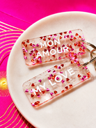 MON AMOUR - MY LOVE Porte-clés à paillettes Plus de Love