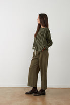 LAUGANE Pantalon en coton et viscose — Kaki — vue 3