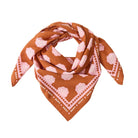 Foulard 100 cm × Cha Cha Pop — Atelier Wagram — Lollilove marron et rose — packshot | Appart 17 Bruxelles