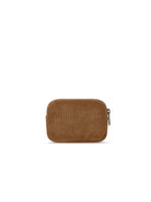 Hindbag Lili Porte-monnaie zippé, velours, tartan ou effet laine — Hindbag — Velours macchiato — packshot, vue de dos 2 | Appart 17 Bruxelles