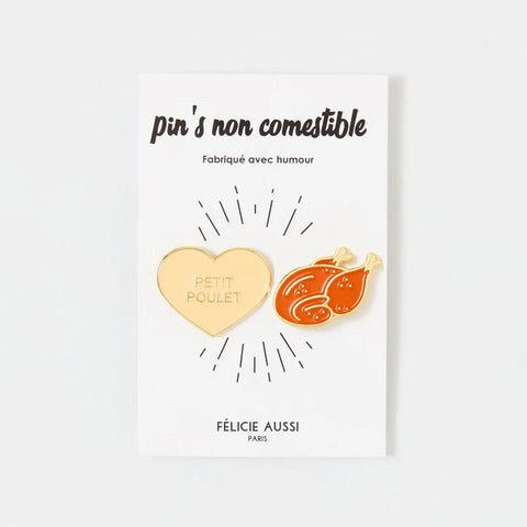 Duo de pin's « Poulet » — Félicie Aussi — Poulet — photo produit | Appart 17 Bruxelles