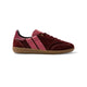 CAVAL Pulse Burgundy Crush Baskets asymétriques en cuir velours bordeaux — CAVAL — Burgundy Crush — packshot, pied droit | Appart 17 Bruxelles