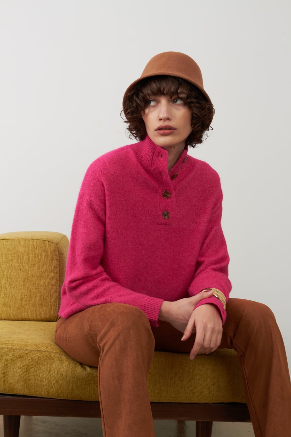 NATHANIELLE Pull en maille laine mélangée — Rose — vue 5