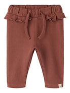 NBFTHORO Pantalon à volant bébé fille — Lil' Atelier — Mahogany — vue de face | Appart 17 Bruxelles