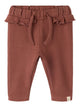 NBFTHORO Pantalon à volant bébé fille — Lil' Atelier — Mahogany — vue de face | Appart 17 Bruxelles