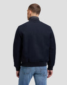 WOOL BOMBER Blouson zippé en laine mélangée, bords-côtes — Lee — Black — porté, de dos 2 | Appart 17 Bruxelles