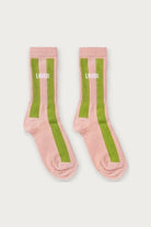 Chaussettes « Lover » — Rayé rose et bambou 36/40 — Félicie Aussi | Appart 17 Bruxelles