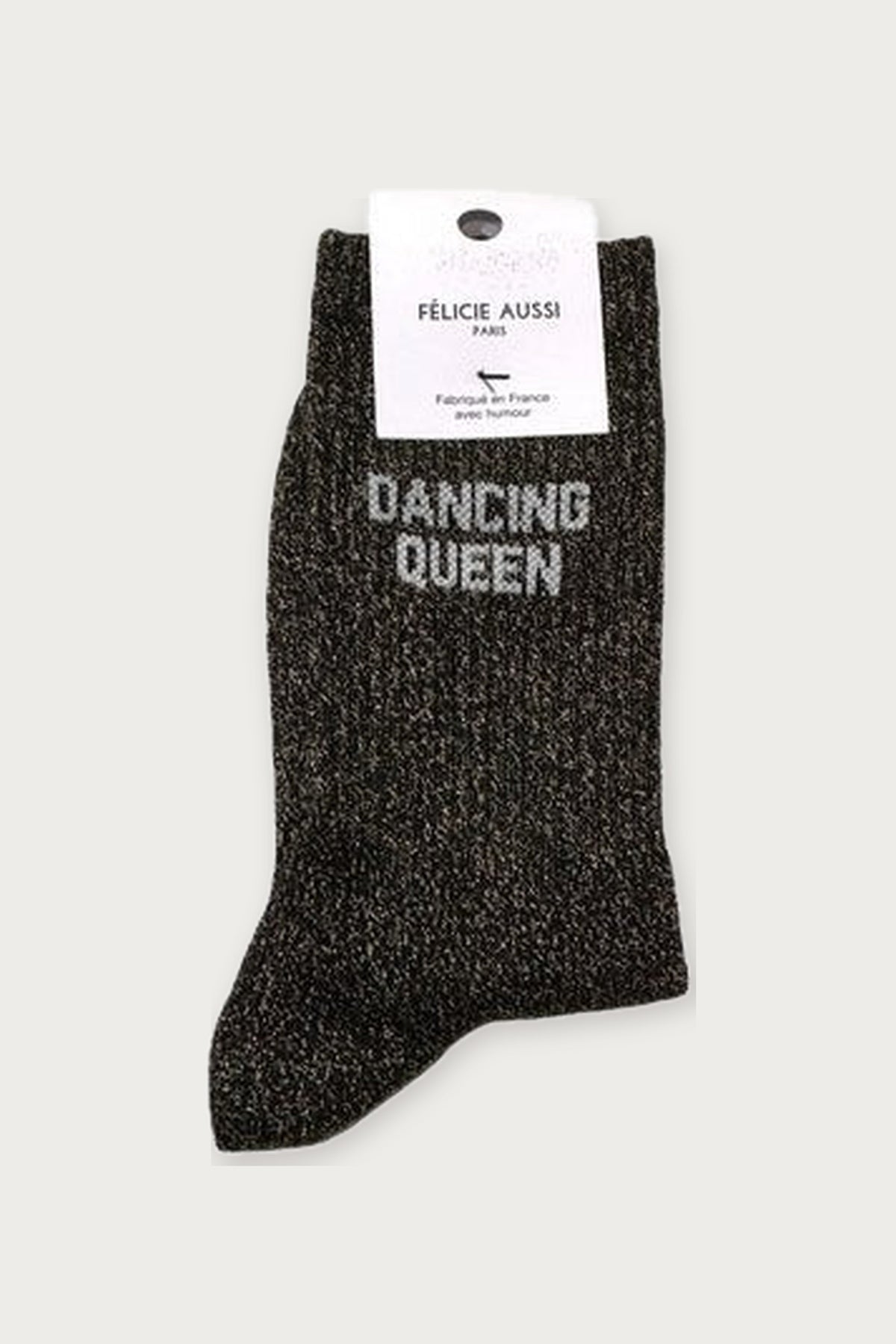 Chaussettes « Dancing Queen » pailletées — Noir pailleté 36/40 — Félicie Aussi | Appart 17 Bruxelles