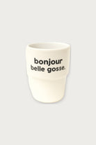 Gobelet « Bonjour belle gosse » en porcelaine — Félicie Aussi | Appart 17 Bruxelles
