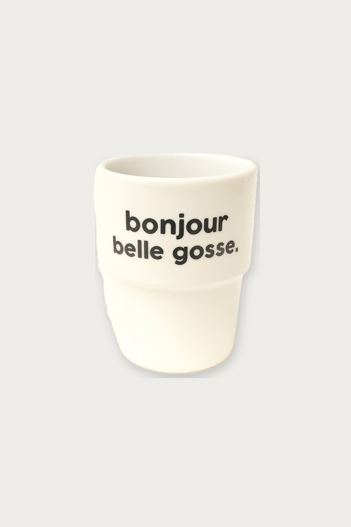 Gobelet « Bonjour belle gosse » en porcelaine — Félicie Aussi | Appart 17 Bruxelles