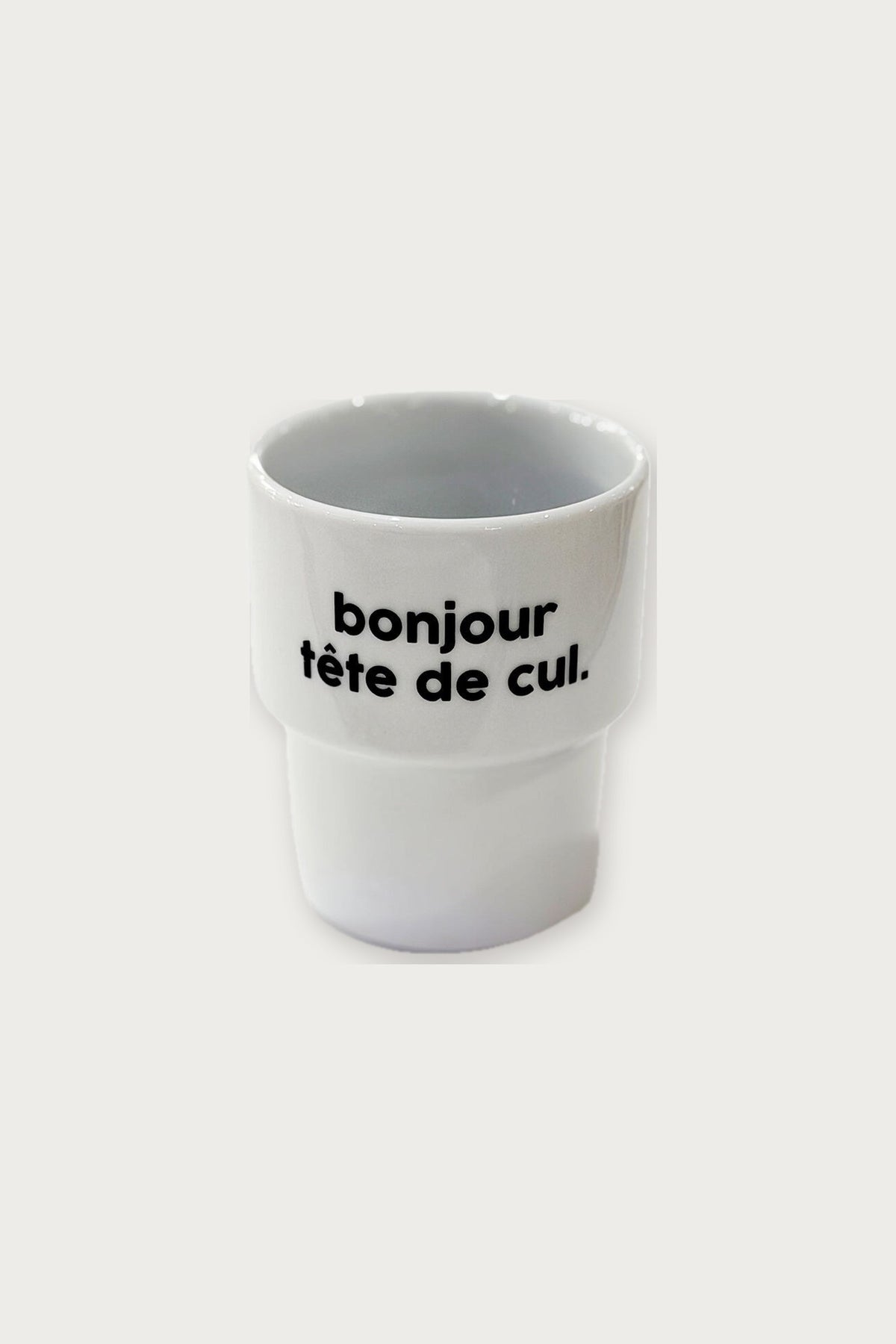 Gobelet « Bonjour tête de cul » en porcelaine — Félicie Aussi | Appart 17 Bruxelles