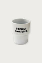 Gobelet « Bonjour mon chat » en porcelaine — Félicie Aussi | Appart 17 Bruxelles