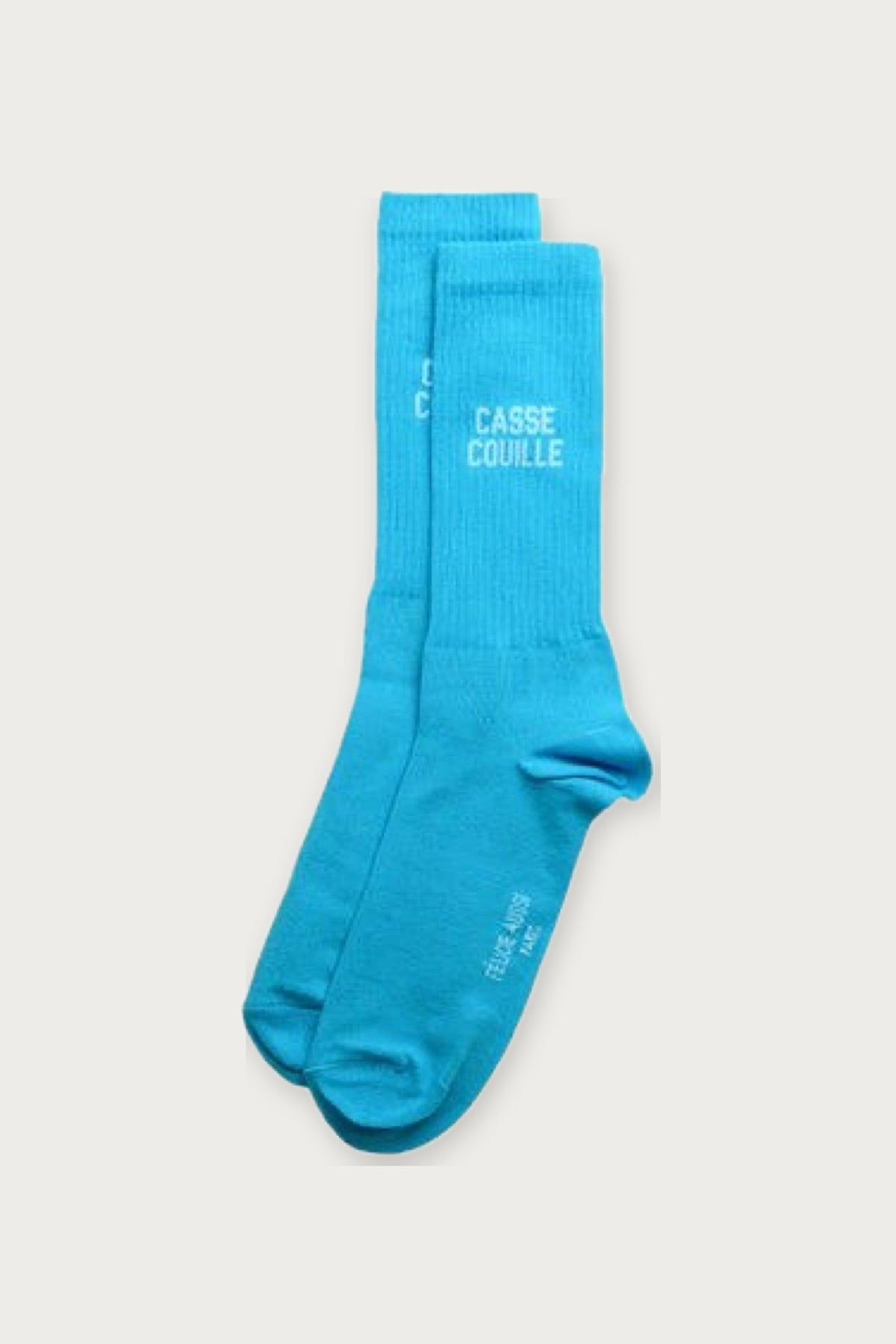 Chaussettes « Casse couille » — Turquoise 40/45 — Félicie Aussi | Appart 17 Bruxelles