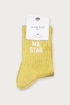 Chaussettes enfant « Ma star » pailletées — Jaune pailleté — Félicie Aussi | Appart 17 Bruxelles